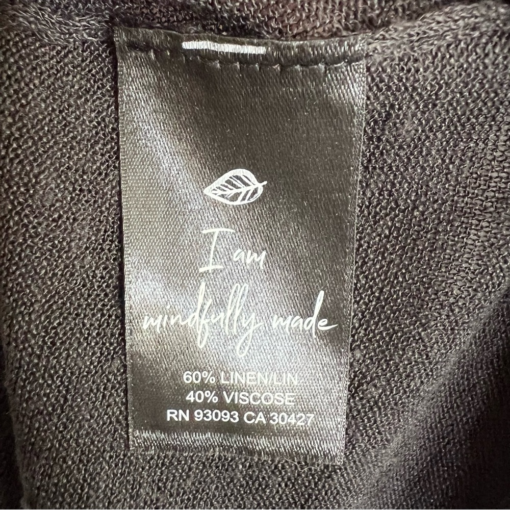 Nic + Zoe black linen blend asymmetrical sweater handkerchief hem NWT Size XS - Picture 8 of 9